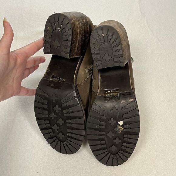 Harley-Davidson Boots Womens 9 Brown Leather Ankle Moto Chunky Heel Double Zip - Picture 7 of 16